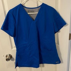 Royal blue greys anatomy scrub top size large
